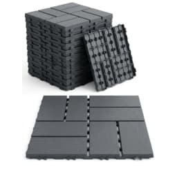 44 Pcs Interlocking Deck Tiles 12x12 Waterproof Outdoor Patio Flooring Non-Slip Plastic Snap Together Floor Mat for Backyard