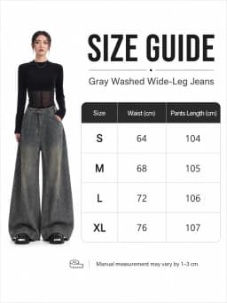 Women Vintage Washed Wide Leg Jeans High Rise Seam Detail Baggy Flare Denim Pants Y2K Retro Distressed Loose Trousers Streetwear Daily Going‑out Outfits