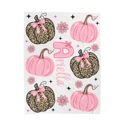 Personalized Halloween Blanket: Pink Leopard Pumpkins Velveteen Plush