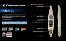 Wilderness Systems Pungo 120 Kayak Sit Inside 12.2 ft with Phase 3 Air Pro Comfort Seating for Recreational Use