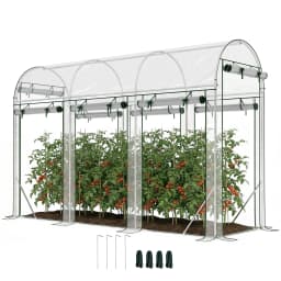 Walk-In Tunnel Greenhouse, Arch-Shaped Greenhouse with 8 Rolling Shutter Doors, Transparent