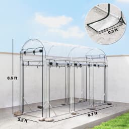 Walk-In Tunnel Greenhouse, Arch-Shaped Greenhouse with 8 Rolling Shutter Doors, Transparent
