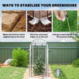 Walk-In Tunnel Greenhouse, Arch-Shaped Greenhouse with 8 Rolling Shutter Doors, Transparent