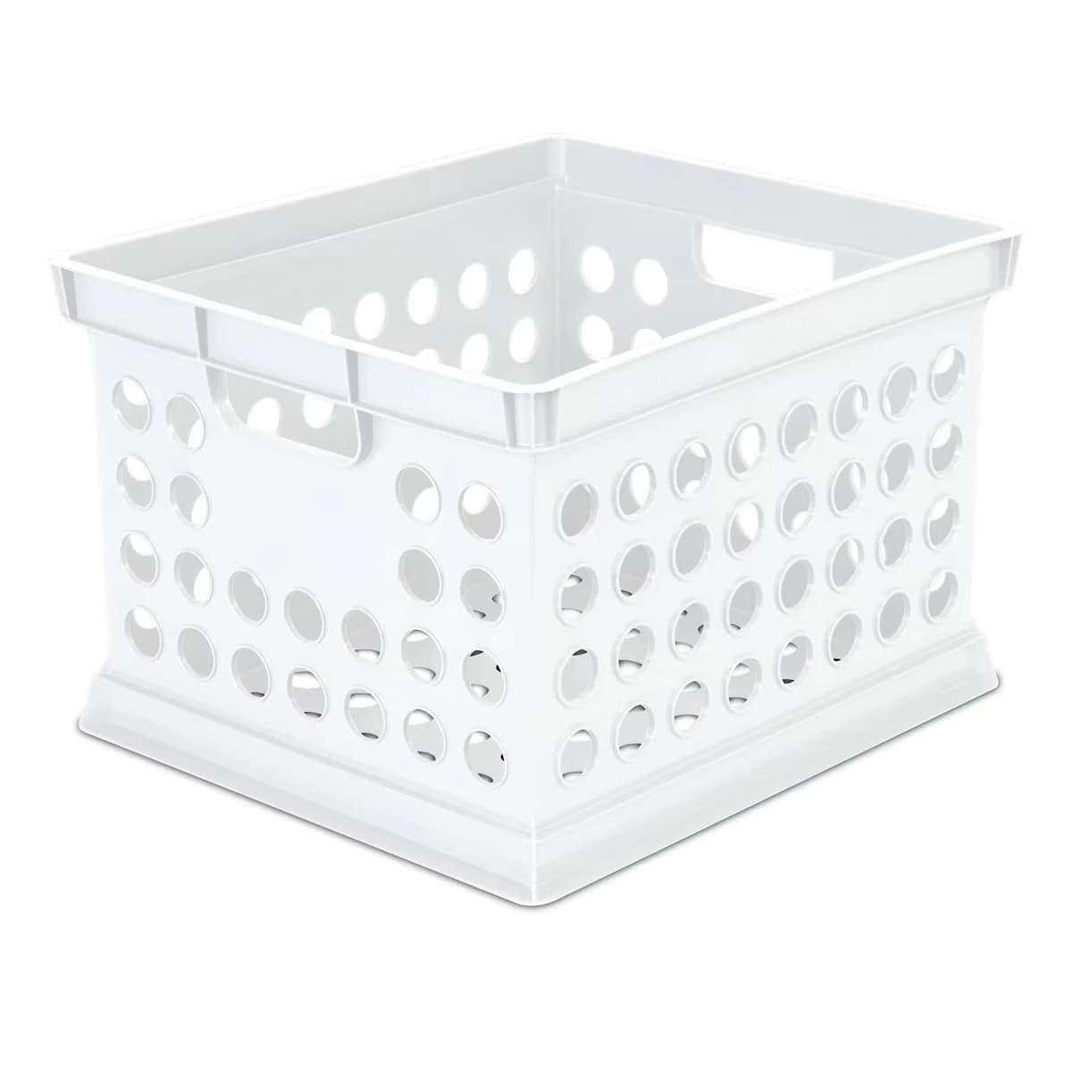 White Plastic Storage Crate 1ct , Stackable Storage Bin Organizer for Home, Bedroom, Office, Kitchen and Closet Organization