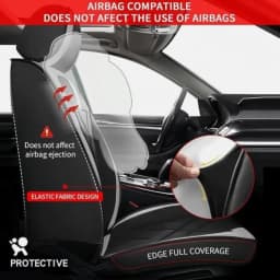 Car Seat Covers Universal Luxury PU Leather Car Seat Cover Universal Car 5-Seat Covers For Toyota Camry 2007-2018 Front and Rear Seat Cushion Pad Full Set