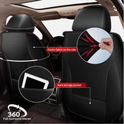 Car Seat Covers Universal Luxury PU Leather Car Seat Cover Universal Car 5-Seat Covers For Toyota Camry 2007-2018 Front and Rear Seat Cushion Pad Full Set