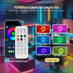 ETL Listed 16.4ft/5m 24V DC RGBIC COB LED Strip Lights with App Control DIY Multiple Colors on One Line Color Changing for Home Party Gaming Room Decor(Power Supply Included)