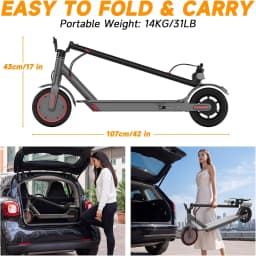 36V 7.8Ah 8.5'' Electric Scooter Up to 19MPH Max Speed 350W Brushless Motor Max 23Miles Long Range Foldable Escooter for Adults App Control for Commuter