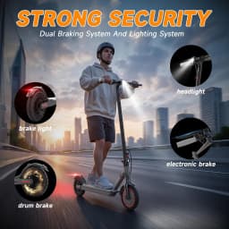 36V 7.8Ah 8.5'' Electric Scooter Up to 19MPH Max Speed 350W Brushless Motor Max 23Miles Long Range Foldable Escooter for Adults App Control for Commuter