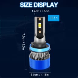 Roadsun H11 Car LED Headlight Bulbs 120W 22000LM CANBUS Super Bright H8 H9 High/Low Beam LED Car Headlamps 6000K DC12V 3570 CSP Chips Auto Light Bulbs Universal Fit For Car Motors