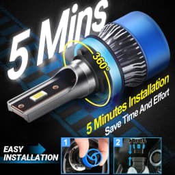 Roadsun H11 Car LED Headlight Bulbs 120W 22000LM CANBUS Super Bright H8 H9 High/Low Beam LED Car Headlamps 6000K DC12V 3570 CSP Chips Auto Light Bulbs Universal Fit For Car Motors