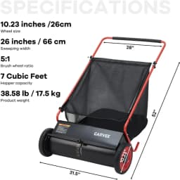 26 Inch Manual Leaf Collector Multifunctional Leaf Lawn Collector Hand Push Sweeper Cleaning Tool for Yard Garden Cleaning Large-Capacity Mesh Hopper
