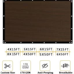 4/5/6/7/8ft Fence Privacy Screen, Heavy Duty Privacy Fence Screen, Outdoor Shade Cloth Mesh Barrier, Cable Zip Ties Included