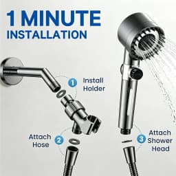 4-Setting Adjustable High-Pressure Handheld Shower Set—Featuring a Water-Saving Design and ABS Construction; Offers Adjustable Spray Modes and Easy-To-Clean Nozzles; Suitable for Bathrooms.