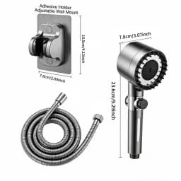 4-Setting Adjustable High-Pressure Handheld Shower Set—Featuring a Water-Saving Design and ABS Construction; Offers Adjustable Spray Modes and Easy-To-Clean Nozzles; Suitable for Bathrooms.