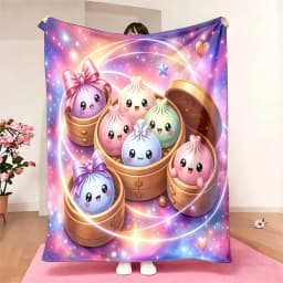 Soft Flannel Throw Blanket Cute Cartoon Galaxy Star Print Cozy Fleece Blanket for Sofa Couch Bed Dorm Office Camping Travel Home Decor Gift