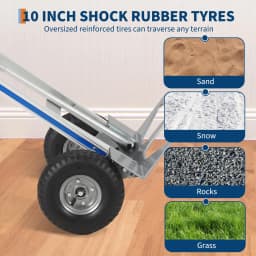 Aluminum Truck, 2 in 1, 600 Lbs Load Capacity, Utility Cart Converts from Hand Truck to Platform Cart with Rubber Wheels, Platform Hand Cart for Transport & Moving in Warehouse, Supermarket