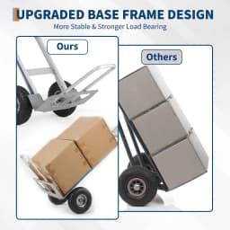 Aluminum Truck, 2 in 1, 600 Lbs Load Capacity, Utility Cart Converts from Hand Truck to Platform Cart with Rubber Wheels, Platform Hand Cart for Transport & Moving in Warehouse, Supermarket