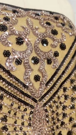 SJD LACE French Beaded Sequined Lace Fabric 5 Yards Nigerian Tulle Mesh Cloth For African Women Sewing Wedding Prom Party Evening Gown DIY Dress Material 3736
