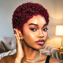 Jerry Curly Human Hair Wigs for Women Short Pixie Cut Curly Wig Natural Looking Colored Hair Wigs Full Machine Made For Women