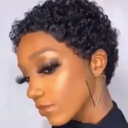 Jerry Curly Human Hair Wigs for Women Short Pixie Cut Curly Wig Natural Looking Colored Hair Wigs Full Machine Made For Women