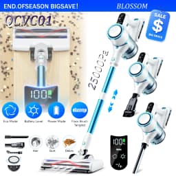 Blossom QCVC01 4‑in‑1 Cordless Stick Vacuum Cleaner,25kPa Powerful Suction Wireless Handheld Vacuum,Multi‑Purpose Lightweight Vacuum for Home Pet Hair Hard Floor Carpet Sofa Car Deep Cleaning