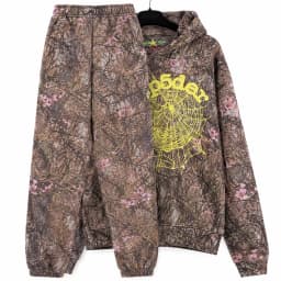 Men's and women's street punk oversized hooded sweatshirt sets, spider web rhinelstone hooded sweatshirts, hip-hop fashion letter aesthetic sweatshirts, gender neutral sets, couple sets