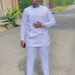 Men's Designer Clother Solid Color White Luxury Brand Clothing For Male African Traditional Outfit Dashiki 2Pc Elegant Men Suits Full Pant Sets
