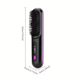 (Color Sent Randomly)Black / White Cordless Hair Straightener Brush, Rapid Heating In 60s, USB-C Charging, Lightweight & Anti-Scald, 3 Temp Settings For All Hair Types, Fast Heating & Type-C Port, Lightweight Straightener Brush For Women