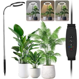 72 LEDs Full Spectrum Plant Grow Light 65 Inch Adjustable Height Automatic Timer with 3/9/12 Hours 10-Level Brightness 360 Degree Gooseneck for Indoor Plants Homes Offices