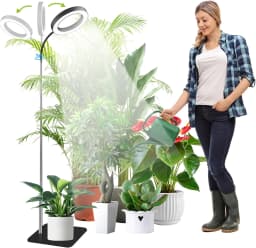 72 LEDs Full Spectrum Plant Grow Light 65 Inch Adjustable Height Automatic Timer with 3/9/12 Hours 10-Level Brightness 360 Degree Gooseneck for Indoor Plants Homes Offices