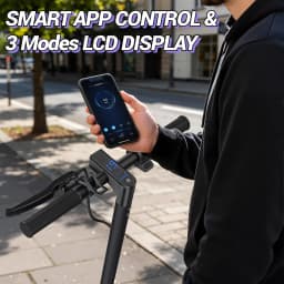 Electric Scooter for Adults Teens, Folding E Scooter with 350W Motor 19 Mph Top Speed, Max 19-23 Miles Long Range, 8.5''Solid Tires Commuting Scooters with Front Suspension , APP Control