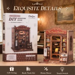 Original CUTEBEE 253pcs Book Drama Bookshop Nook Kit DIY Miniature House Dollhouse Kit for Adults and Teens Booknook Tiny House Bookshelf Decor 3D Wooden Puzzle Gifts for Family Friends Book Nook Kit DIY Miniature House Japanese Street Ramen Shop Booknook