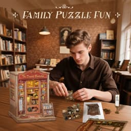 Original CUTEBEE 253pcs Book Drama Bookshop Nook Kit DIY Miniature House Dollhouse Kit for Adults and Teens Booknook Tiny House Bookshelf Decor 3D Wooden Puzzle Gifts for Family Friends Book Nook Kit DIY Miniature House Japanese Street Ramen Shop Booknook