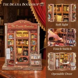 Original CUTEBEE 253pcs Book Drama Bookshop Nook Kit DIY Miniature House Dollhouse Kit for Adults and Teens Booknook Tiny House Bookshelf Decor 3D Wooden Puzzle Gifts for Family Friends Book Nook Kit DIY Miniature House Japanese Street Ramen Shop Booknook