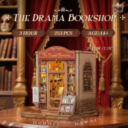 Original CUTEBEE 253pcs Book Drama Bookshop Nook Kit DIY Miniature House Dollhouse Kit for Adults and Teens Booknook Tiny House Bookshelf Decor 3D Wooden Puzzle Gifts for Family Friends Book Nook Kit DIY Miniature House Japanese Street Ramen Shop Booknook