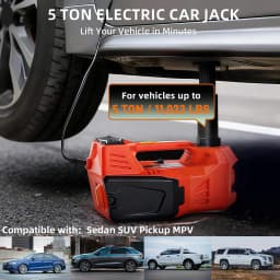 Tacleekii 5 Ton Electric Hydraulic Car Jack 11023 LBS Auto Lift Jack with Tire Inflator LED Light & Impact Wrench Portable Emergency Tool for Sedan SUV MPV Truck