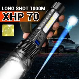 Rechargeable High Power Tactical LED Flashlight, Zoomable Adjustable Focus Long‑Range Strong Light Torch, IPX Waterproof Handheld Flash Lamp for Outdoor Camping Hiking Hunting Emergency Survival Use
