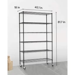 Wire Shelving Unit with Wheels Steel 6 Tier Heavy Duty Layer Rack Storage Metal Shel Garage Organizer Wire Rack Shelving Adju