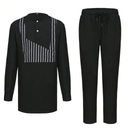 New 2Pc Luxury African Traditional Men's Clothing Elegant Full Suits Male Pant Sets To Dress Native Outfit Ethnic Dashiki Kaftan