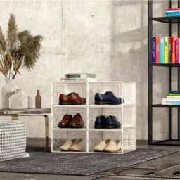 6 12 24 Transparent Plastic Stackable Shoe Rack Foldable Shoe Box Organizer Space Saving Storage Container with Flip Door for Entryway Closet Dorm Room Bathroom Stackable Clear Sneaker Storage Unit