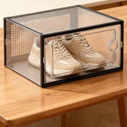 6 12 24 Transparent Plastic Stackable Shoe Rack Foldable Shoe Box Organizer Space Saving Storage Container with Flip Door for Entryway Closet Dorm Room Bathroom Stackable Clear Sneaker Storage Unit