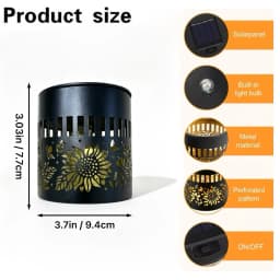 2-Pack Outdoor Courtyard Solar Wall Lights New Upgraded Colorful Sunflower Butterfly Waterdrop Shapes Table Lamp Fence Light Colorful Lighting Effects Ideal for Garden Lawn Dining Table Outdoor Party Decoration