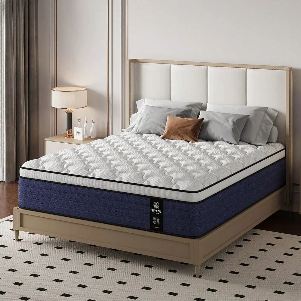 Ergonomic Medium Firm Hybrid Mattress In A Box 10 12 14 Inch Thick, Twin, Full, Queen, King Sizes Pocket Springs Memory Foam Fo