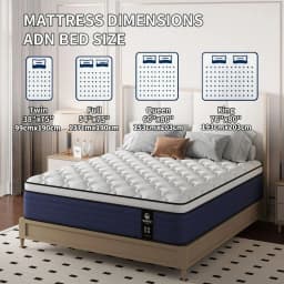 Ergonomic Medium Firm Hybrid Mattress In A Box 10 12 14 Inch Thick, Twin, Full, Queen, King Sizes Pocket Springs Memory Foam Fo