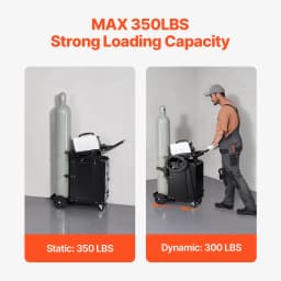 SucceBuy Welding Cart 2 Drawers Welder Cart Heavy Duty Welding Workbench Table with 360° Swivel Wheels Safety Chains Mig Welder