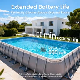 (Renewed) AIPER Scuba SE Cordless Pool Cleaner with 90-Min Runtime, Smart Self-Parking, Lightweight, Pool Vacuum for Above Ground Flat Pools up to 860 Sq.ft, Dark