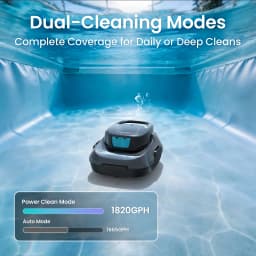 (Renewed) AIPER Scuba SE Cordless Pool Cleaner with 90-Min Runtime, Smart Self-Parking, Lightweight, Pool Vacuum for Above Ground Flat Pools up to 860 Sq.ft, Dark