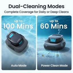 (Renewed) AIPER Scuba SE Cordless Pool Cleaner with 90-Min Runtime, Smart Self-Parking, Lightweight, Pool Vacuum for Above Ground Flat Pools up to 860 Sq.ft, Dark