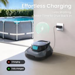 (Renewed) AIPER Scuba SE Cordless Pool Cleaner with 90-Min Runtime, Smart Self-Parking, Lightweight, Pool Vacuum for Above Ground Flat Pools up to 860 Sq.ft, Dark